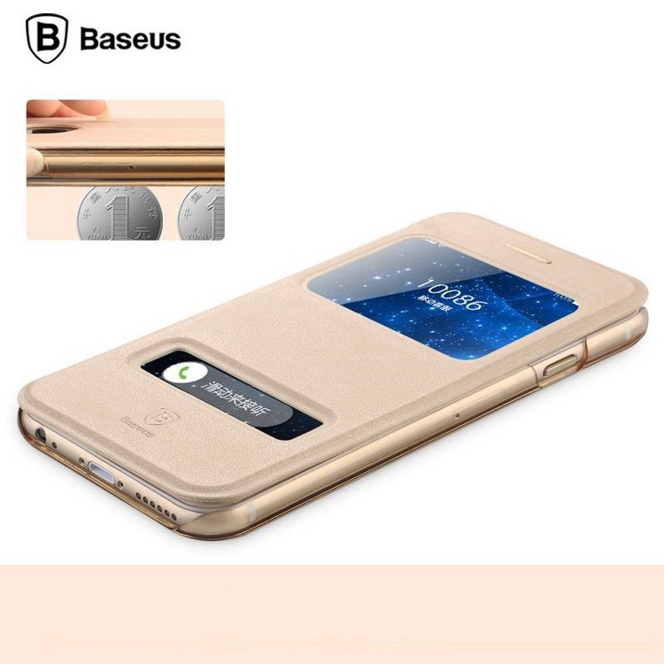 Bao Da iPhone 6 - 4.7" 2 Cửa Sổ View ( Hiệu Baseus, PURE VIEW CASE ) Bao Da iPhone 6 - 4.7" 2 Cửa Sổ View ( Hiệu Baseus, PURE VIEW CASE )